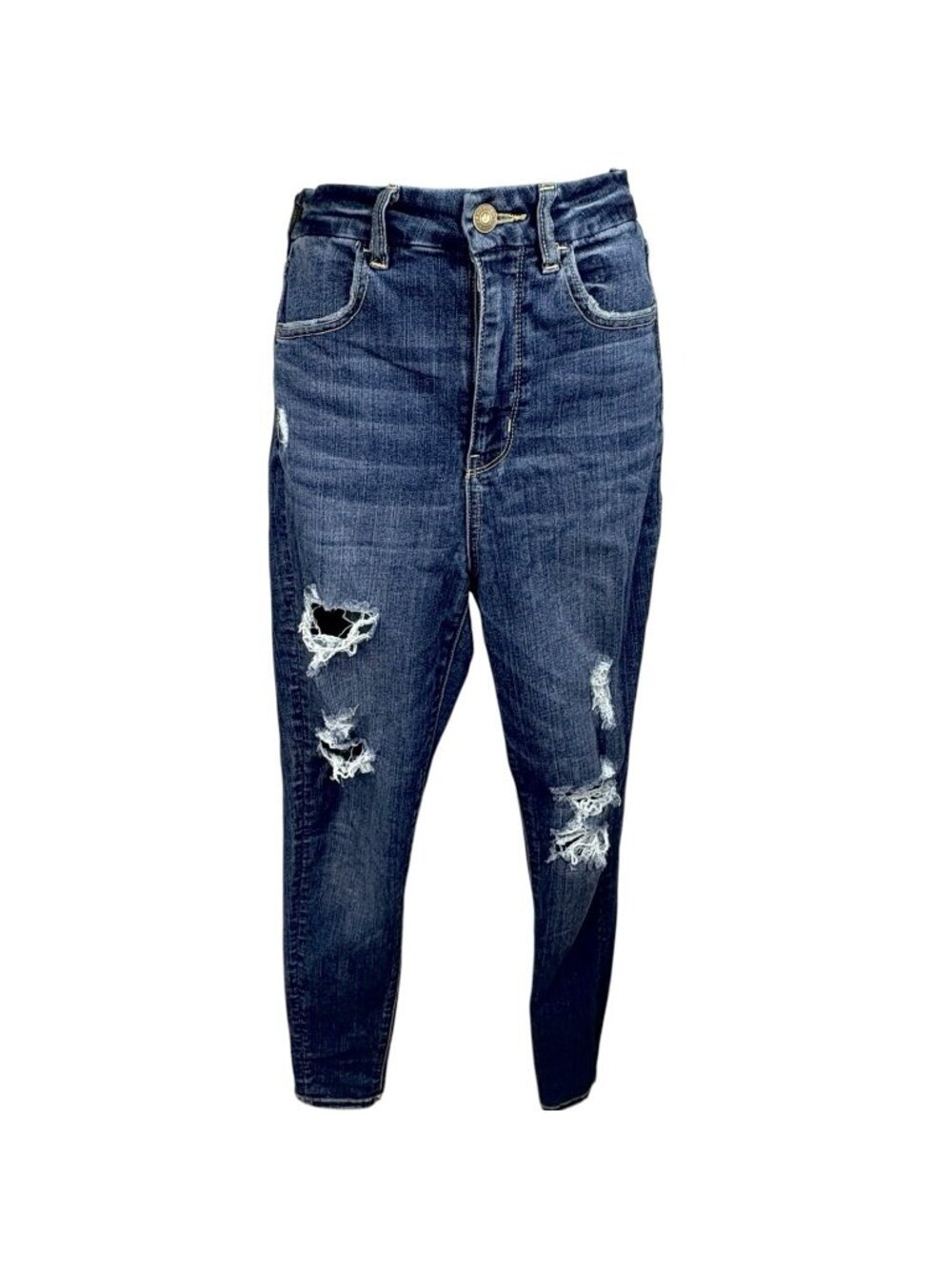 American Eagle Curvy Super Hi-Rise Next Level Stretch Distressed Jegging Jeans 6 - Picture 1 of 9